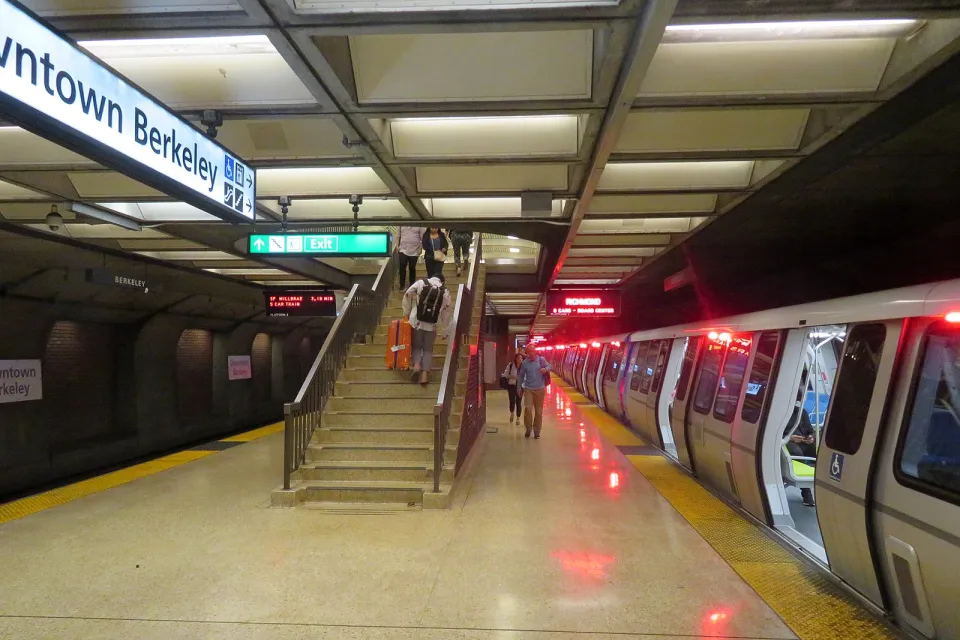A Richmond-bound (Red Line) train at Downtown Berkeley station in June 2019